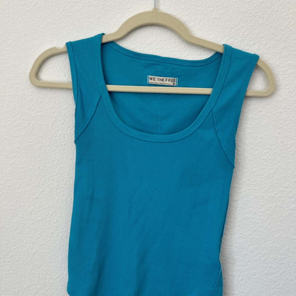 We The Free Hummingbird Vibrant Blue Tank Top - Picture 2 of 5